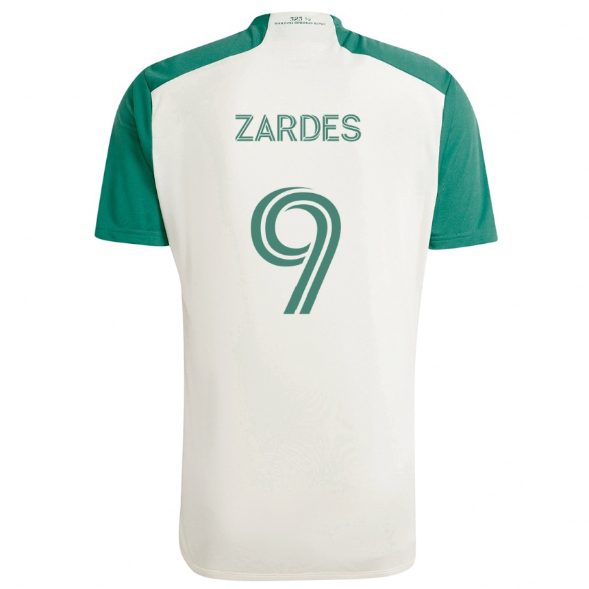 Kids Football Gyasi Zardes #9 Tan Green Away Jersey 2024/25 T-Shirt Uk