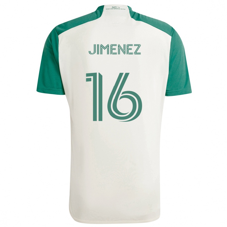 Kids Football Héctor Jiménez #16 Tan Green Away Jersey 2024/25 T-Shirt Uk