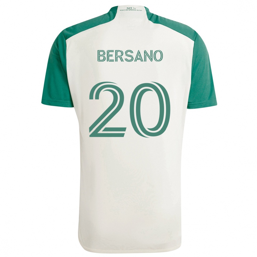 Kids Football Matt Bersano #20 Tan Green Away Jersey 2024/25 T-Shirt Uk