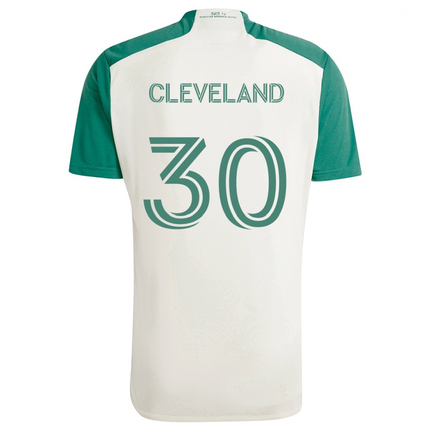 Kids Football Stefan Cleveland #30 Tan Green Away Jersey 2024/25 T-Shirt Uk