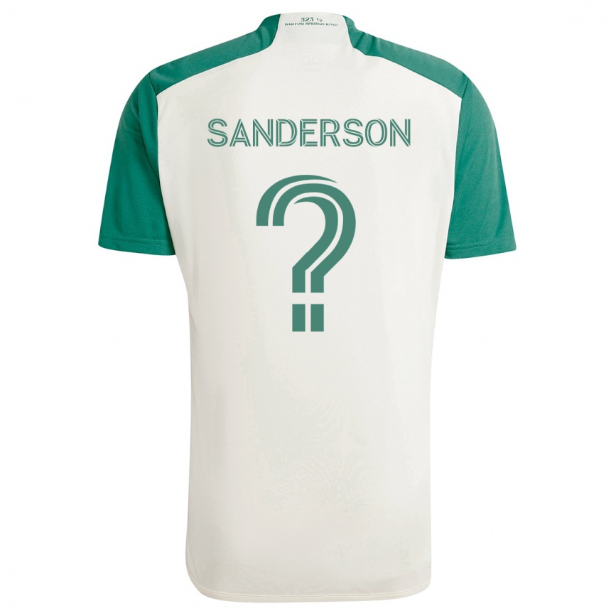 Kids Football Spencer Sanderson #0 Tan Green Away Jersey 2024/25 T-Shirt Uk