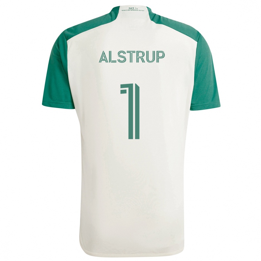 Kids Football Marcus Alstrup #1 Tan Green Away Jersey 2024/25 T-Shirt Uk