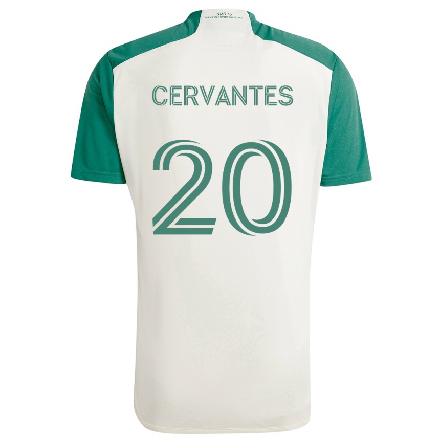 Kids Football Aaron Cervantes #20 Tan Green Away Jersey 2024/25 T-Shirt Uk