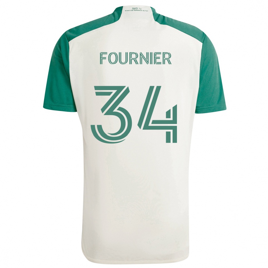 Kids Football Drake Fournier #34 Tan Green Away Jersey 2024/25 T-Shirt Uk