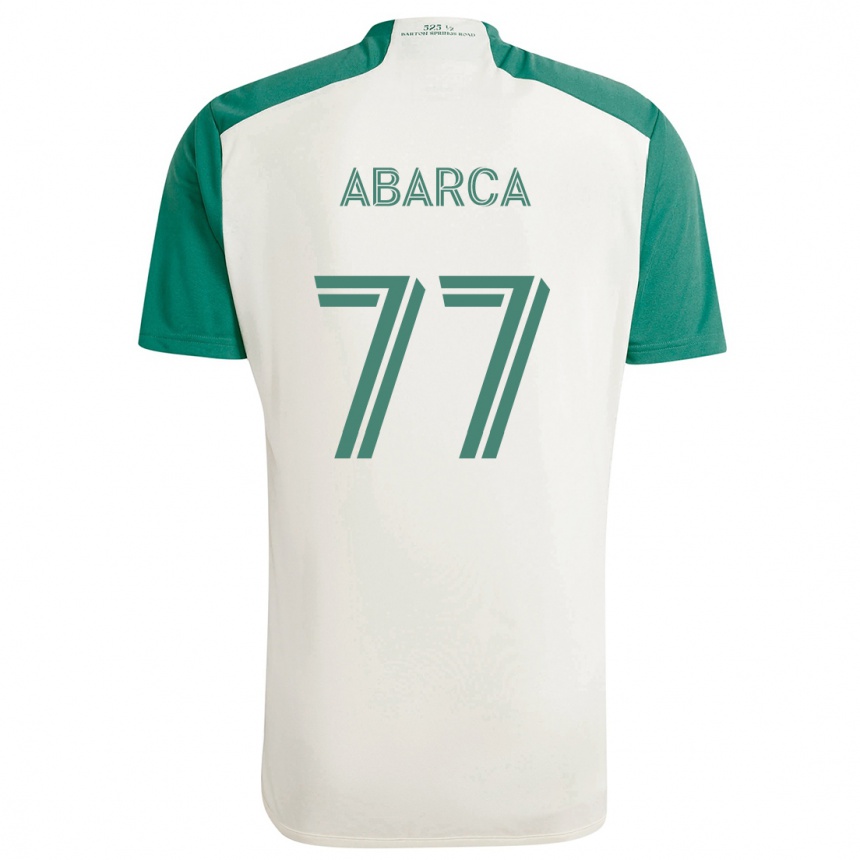 Kids Football Diego Abarca #77 Tan Green Away Jersey 2024/25 T-Shirt Uk