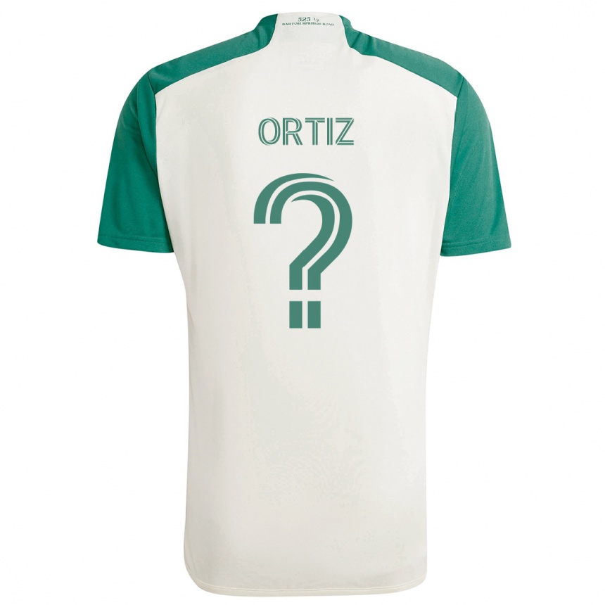 Kids Football Viggo Ortiz #0 Tan Green Away Jersey 2024/25 T-Shirt Uk