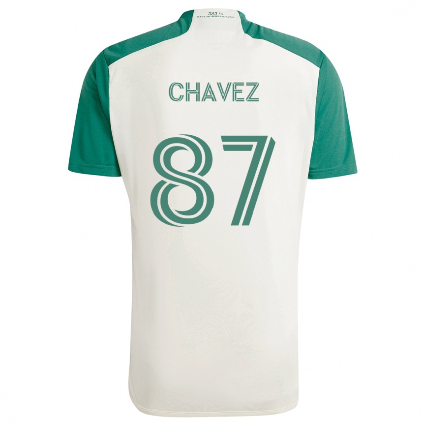 Kids Football Alfonso Ocampo-Chávez #87 Tan Green Away Jersey 2024/25 T-Shirt Uk