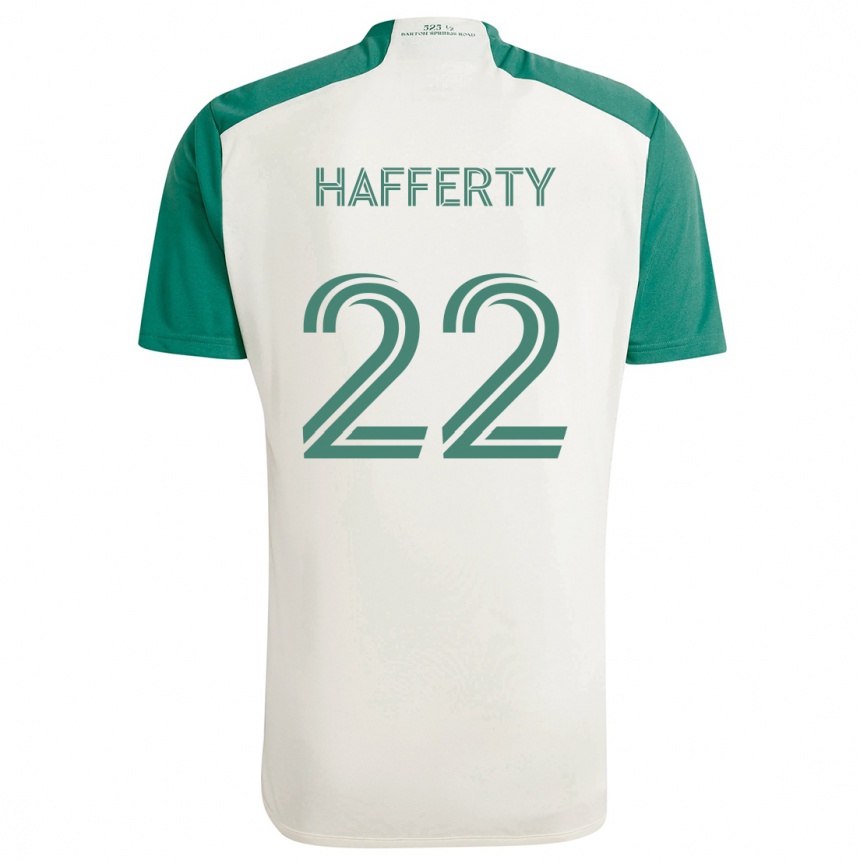 Kids Football Joe Hafferty #22 Tan Green Away Jersey 2024/25 T-Shirt Uk