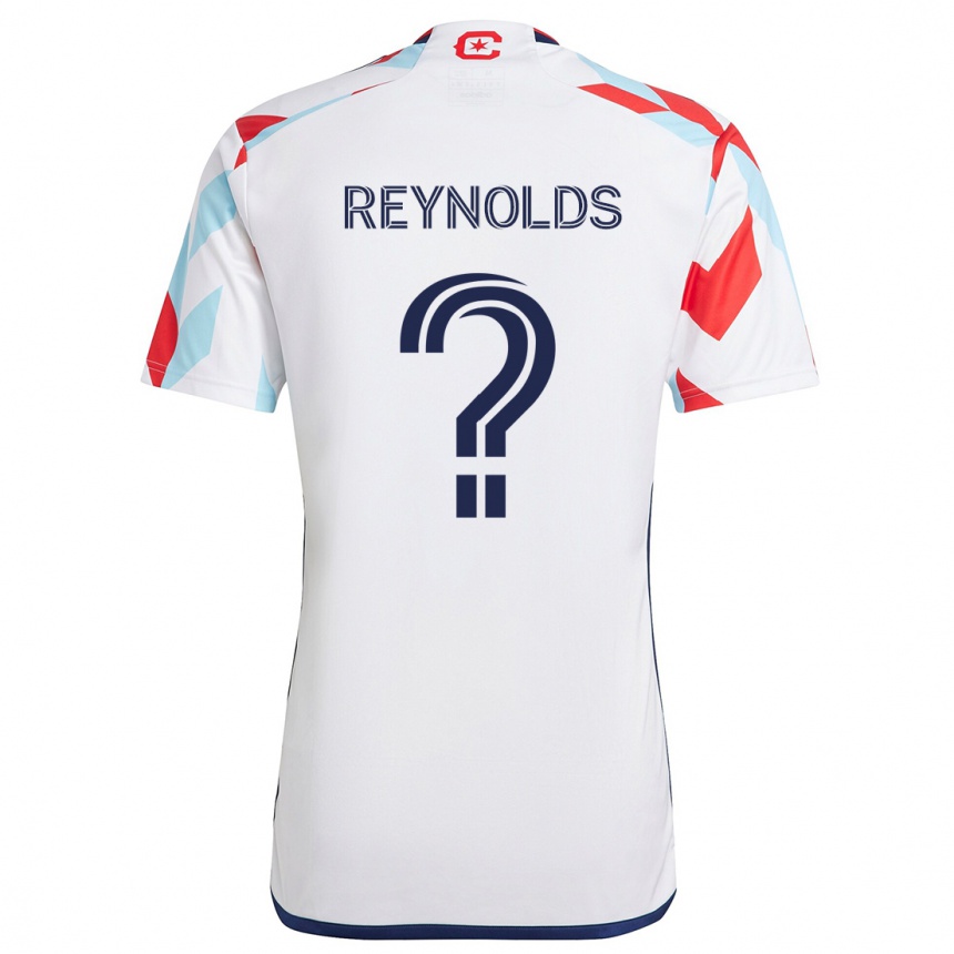 Kids Football Justin Reynolds #0 White Red Blue Away Jersey 2024/25 T-Shirt Uk