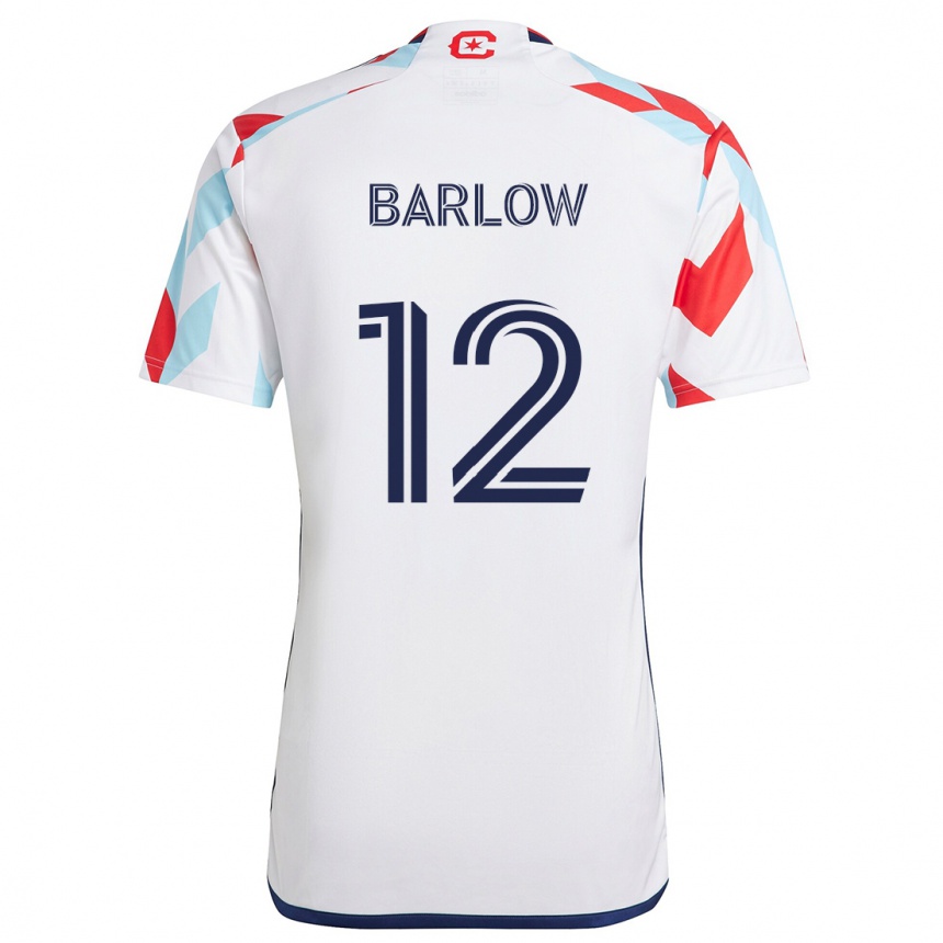 Kids Football Tom Barlow #12 White Red Blue Away Jersey 2024/25 T-Shirt Uk