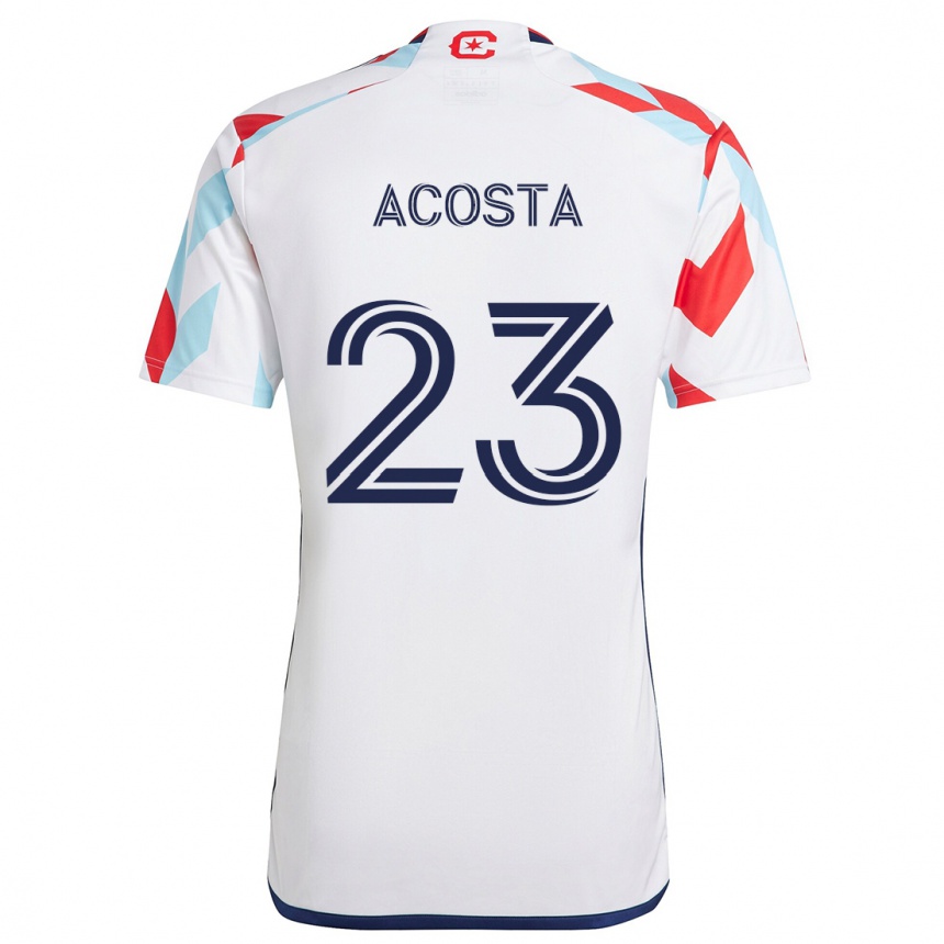 Kids Football Kellyn Acosta #23 White Red Blue Away Jersey 2024/25 T-Shirt Uk