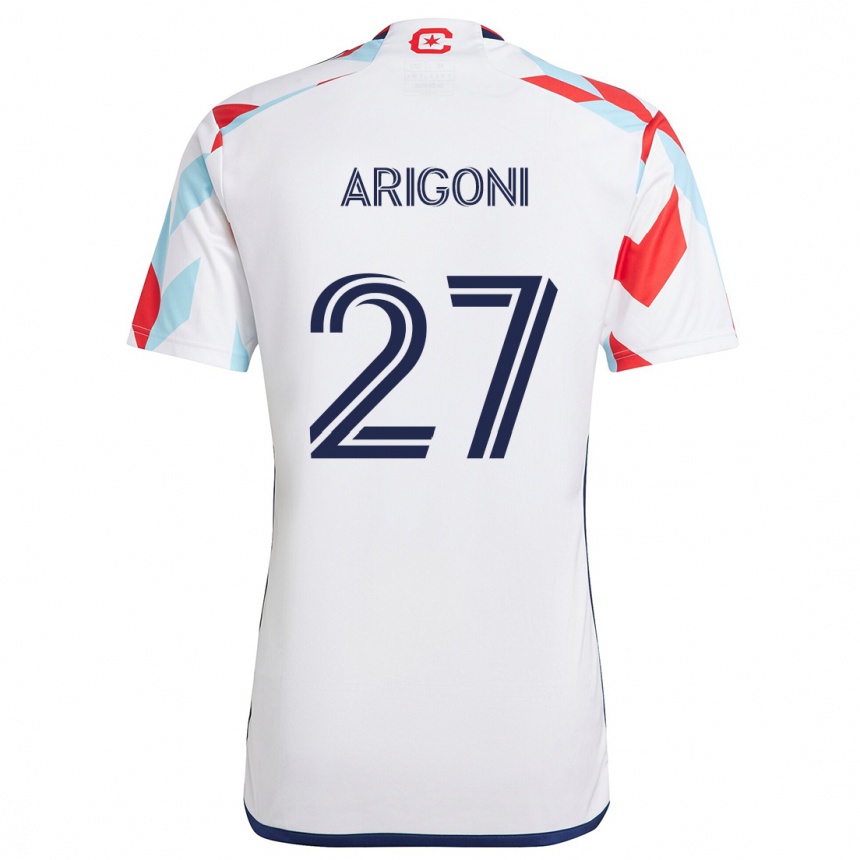 Kids Football Allan Arigoni #27 White Red Blue Away Jersey 2024/25 T-Shirt Uk