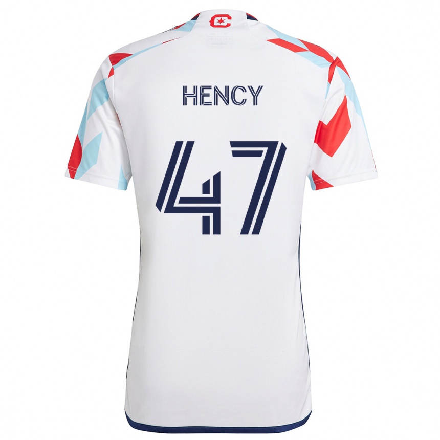 Kids Football Billy Hency #47 White Red Blue Away Jersey 2024/25 T-Shirt Uk