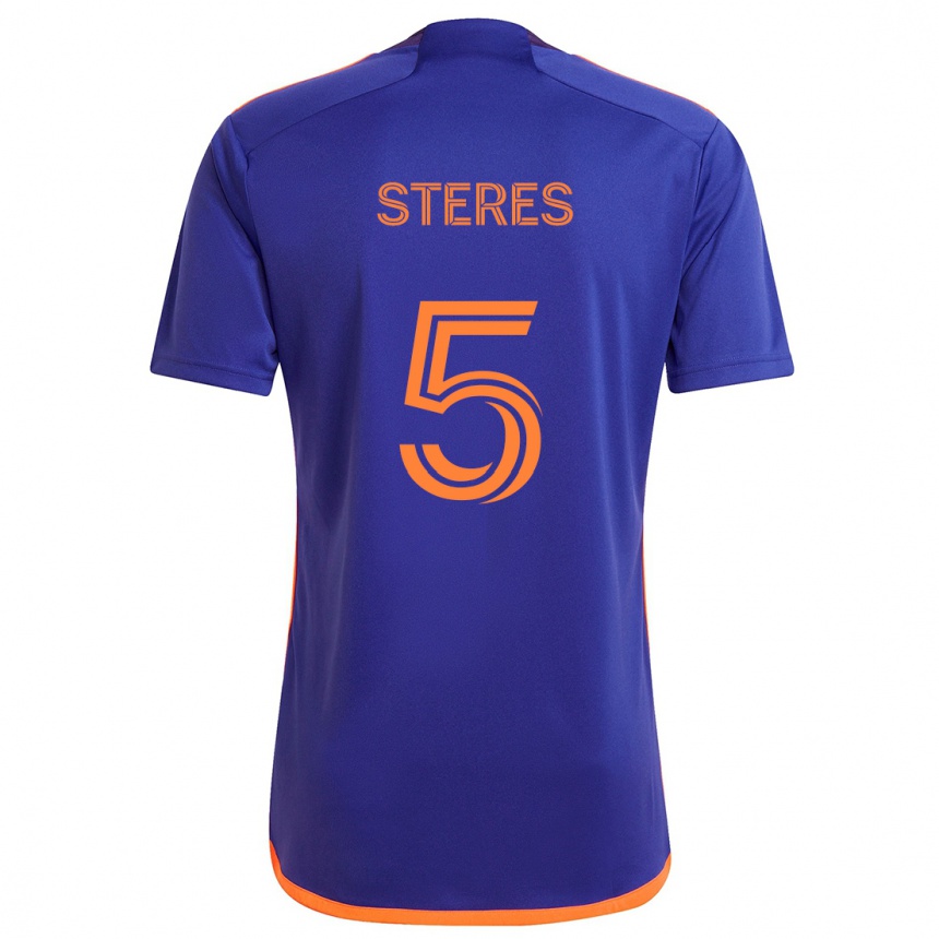 Kids Football Daniel Steres #5 Purple Orange Away Jersey 2024/25 T-Shirt Uk