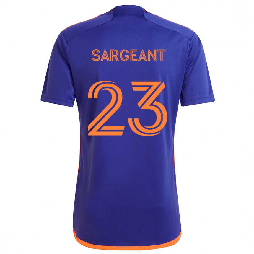 Kids Football Kieran Sargeant #23 Purple Orange Away Jersey 2024/25 T-Shirt Uk