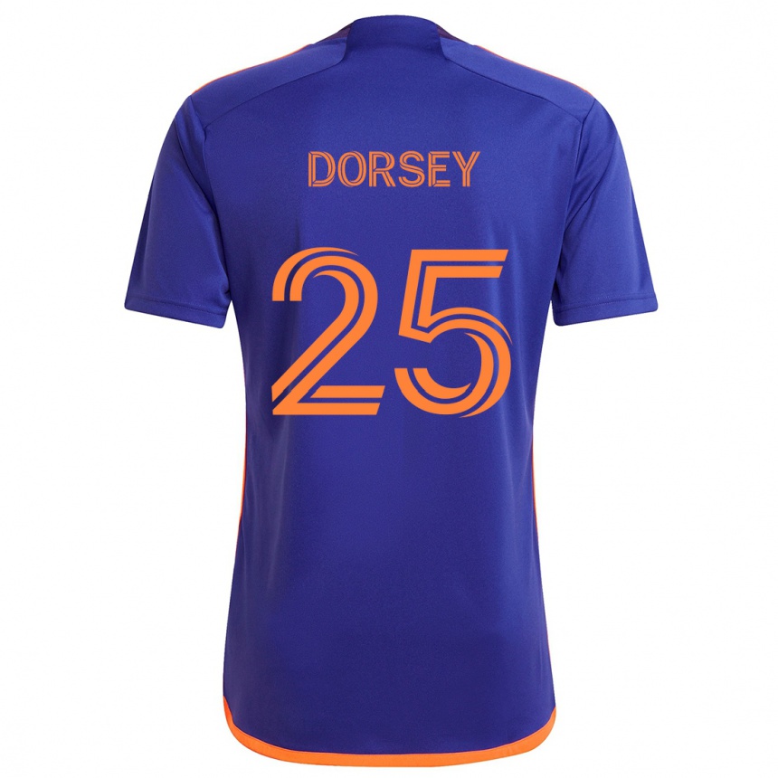 Kids Football Griffin Dorsey #25 Purple Orange Away Jersey 2024/25 T-Shirt Uk