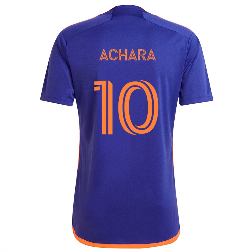 Kids Football Ifunanyachi Achara #10 Purple Orange Away Jersey 2024/25 T-Shirt Uk