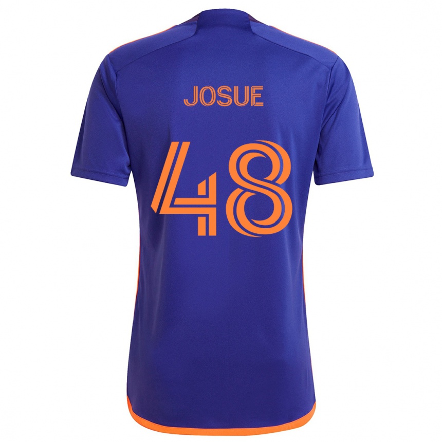 Kids Football Josué #48 Purple Orange Away Jersey 2024/25 T-Shirt Uk