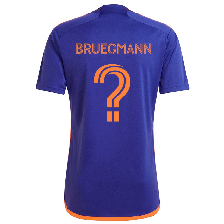 Kids Football Lukas Bruegmann #0 Purple Orange Away Jersey 2024/25 T-Shirt Uk