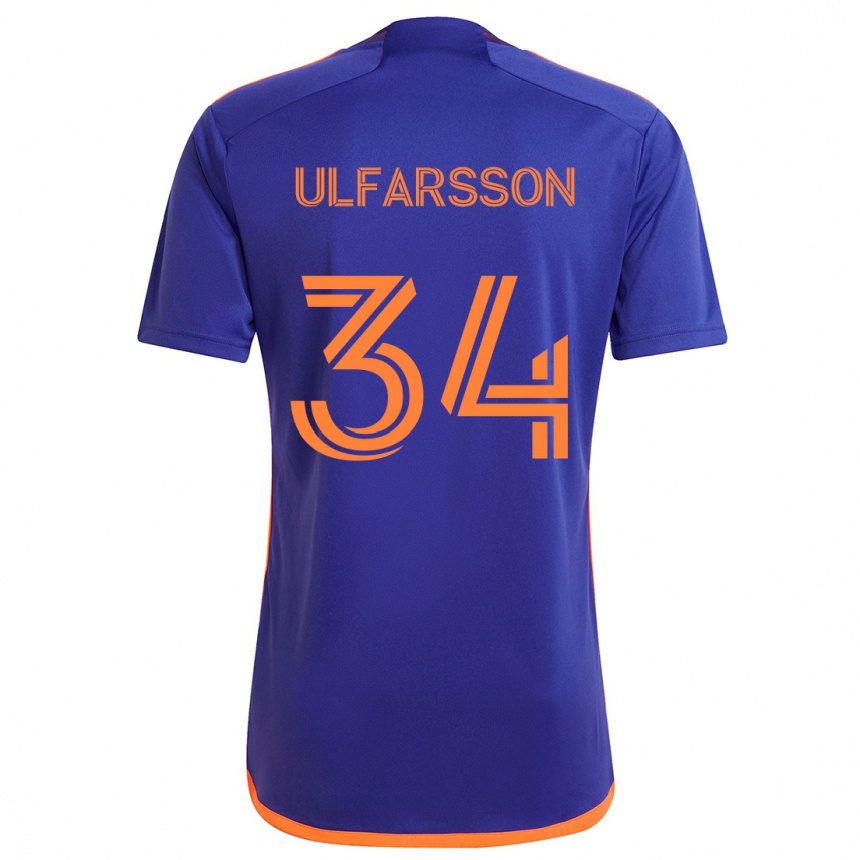 Kids Football Thor Úlfarsson #34 Purple Orange Away Jersey 2024/25 T-Shirt Uk