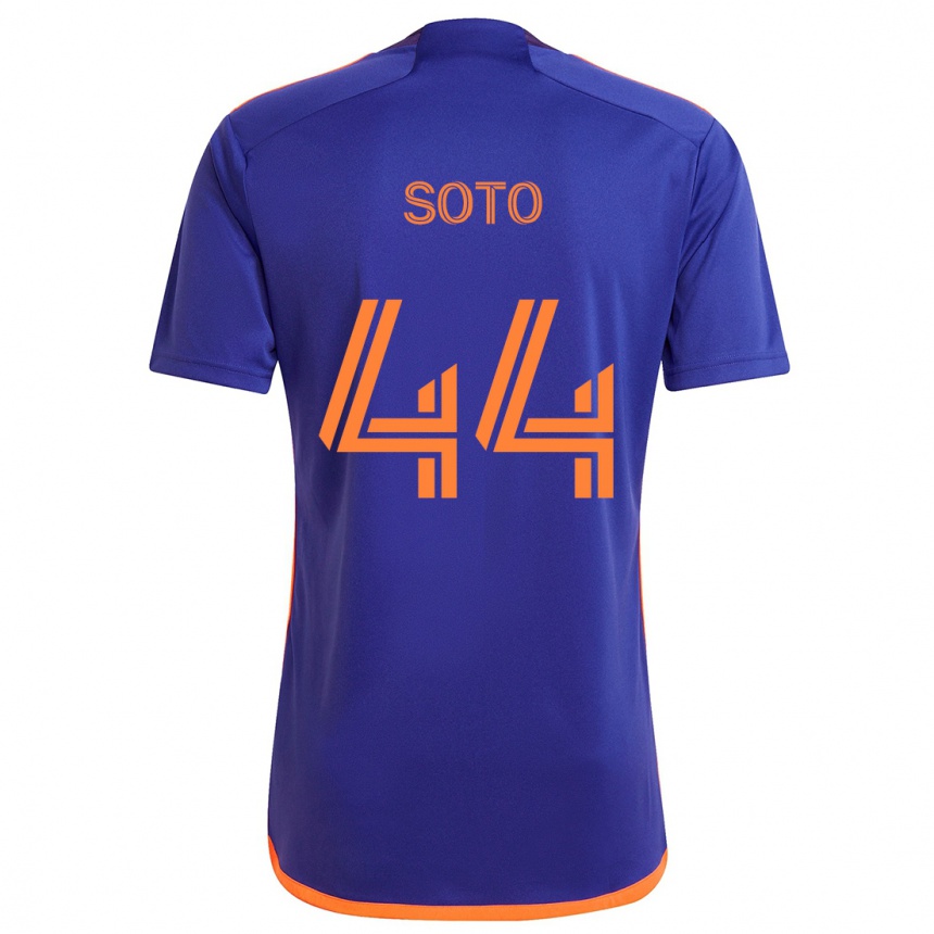 Kids Football Ezekiel Soto #44 Purple Orange Away Jersey 2024/25 T-Shirt Uk