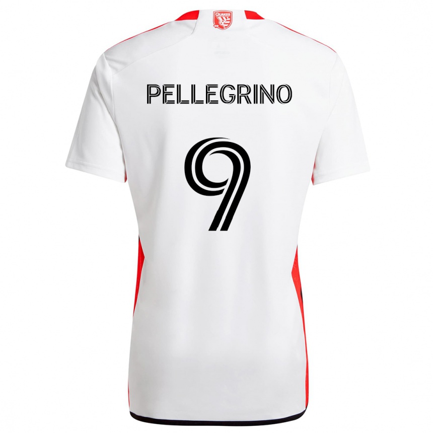 Kids Football Amahl Pellegrino #9 White Red Away Jersey 2024/25 T-Shirt Uk