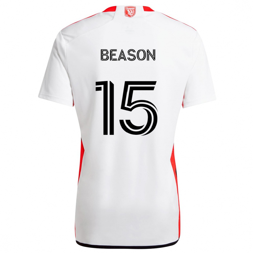 Kids Football Tanner Beason #15 White Red Away Jersey 2024/25 T-Shirt Uk