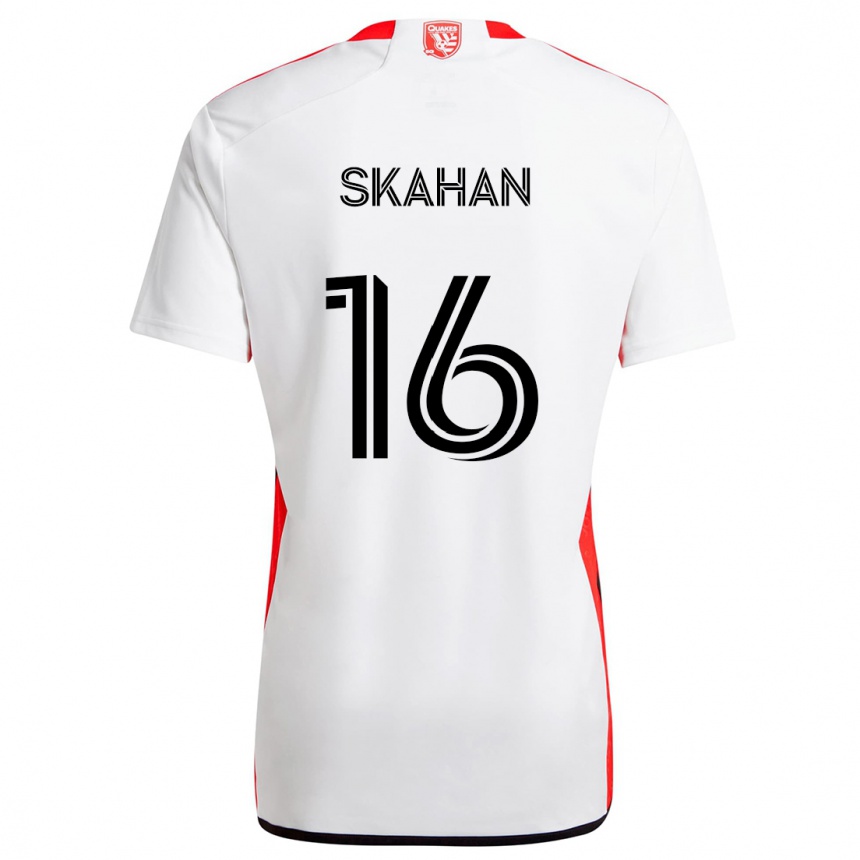 Kids Football Jack Skahan #16 White Red Away Jersey 2024/25 T-Shirt Uk