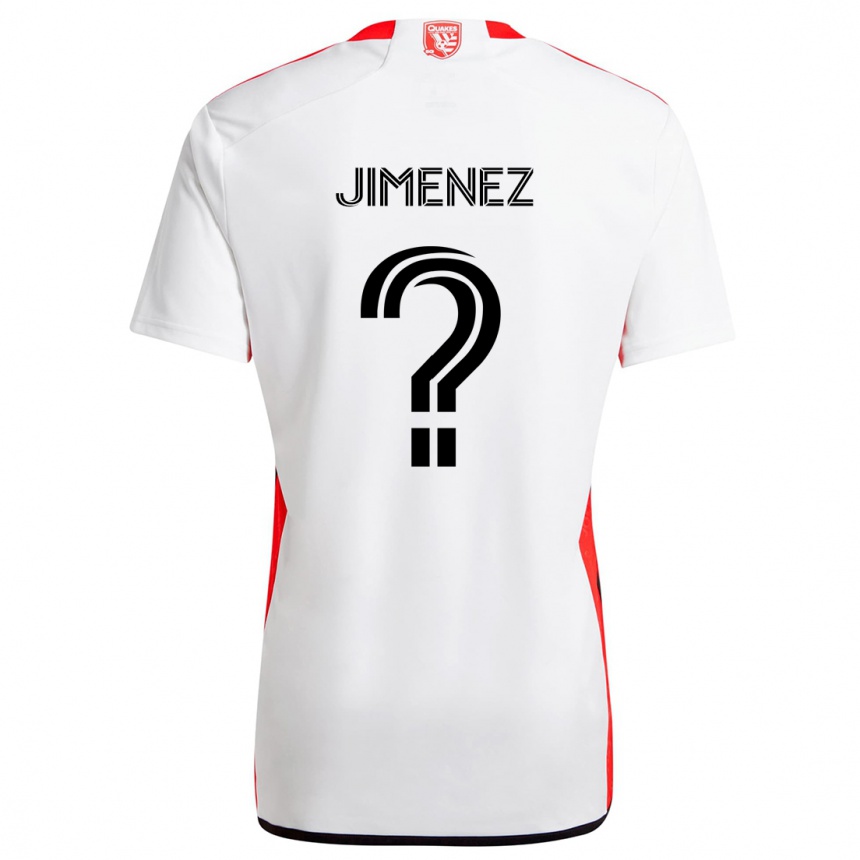 Kids Football Kevin Jimenez #0 White Red Away Jersey 2024/25 T-Shirt Uk