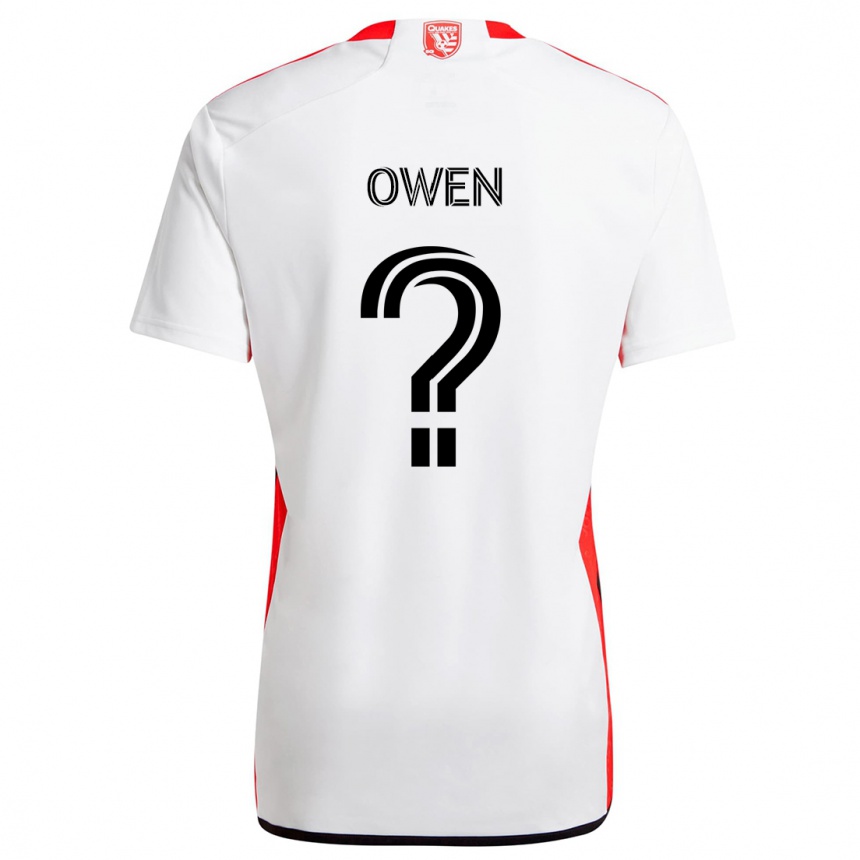 Kids Football Connor Owen #0 White Red Away Jersey 2024/25 T-Shirt Uk