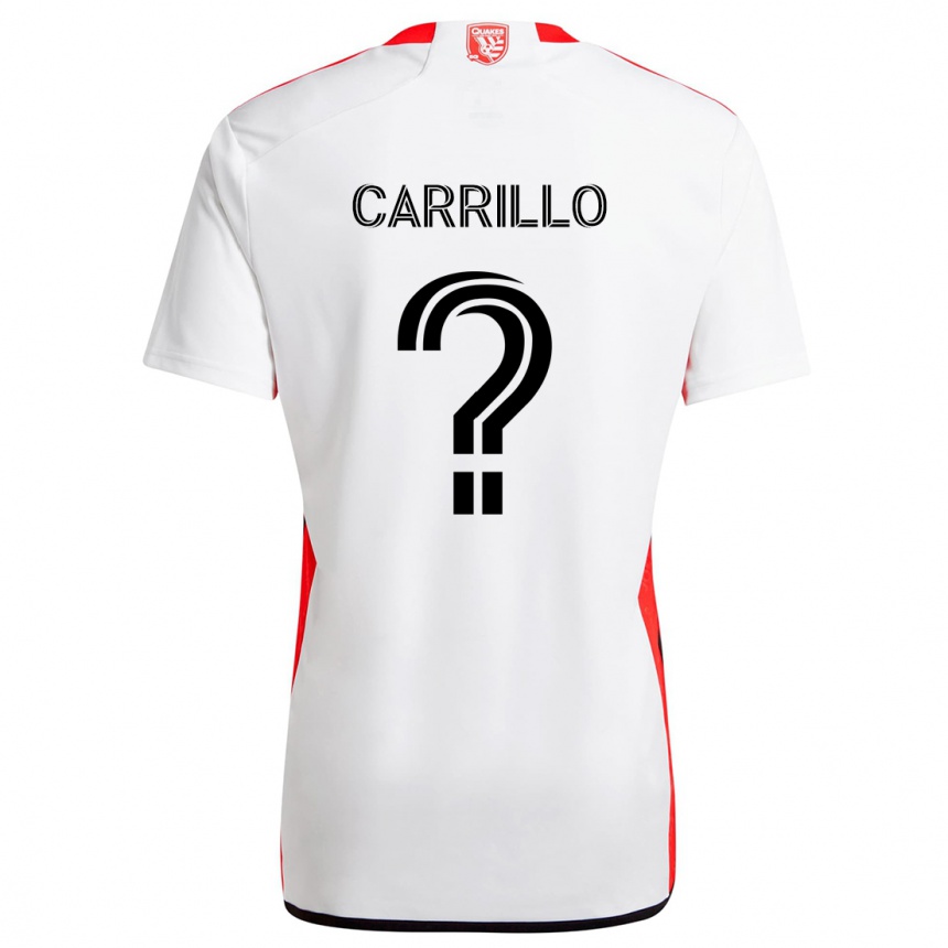 Kids Football Israel Carrillo #0 White Red Away Jersey 2024/25 T-Shirt Uk