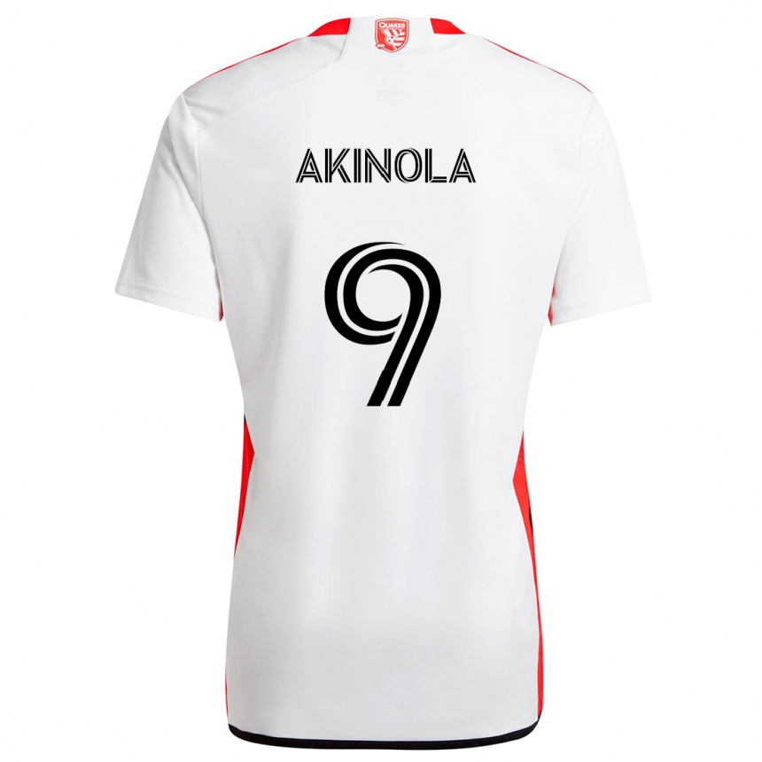 Kids Football Ayo Akinola #9 White Red Away Jersey 2024/25 T-Shirt Uk