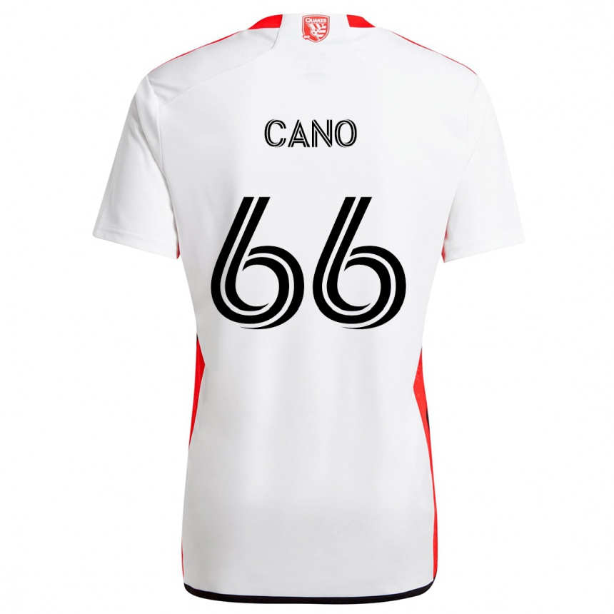 Kids Football Alejandro Cano #66 White Red Away Jersey 2024/25 T-Shirt Uk