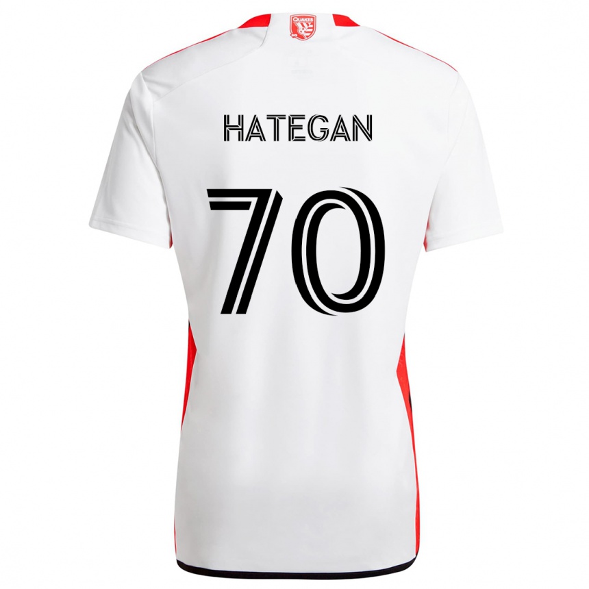 Kids Football Roberto Hategan #70 White Red Away Jersey 2024/25 T-Shirt Uk