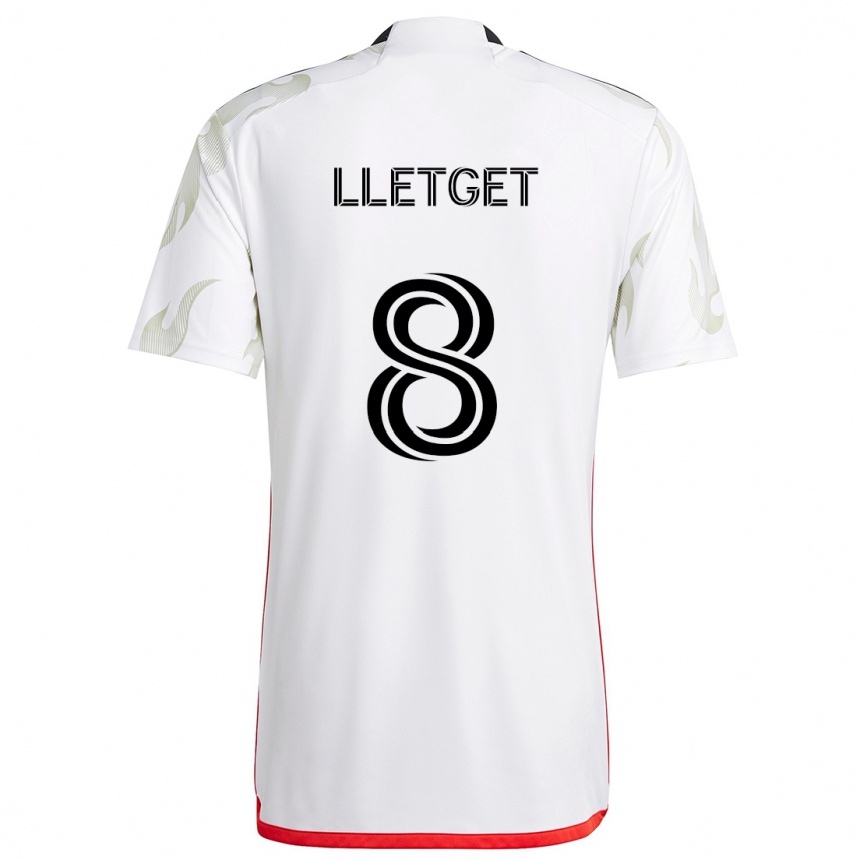 Kids Football Sebastian Lletget #8 White Red Black Away Jersey 2024/25 T-Shirt Uk