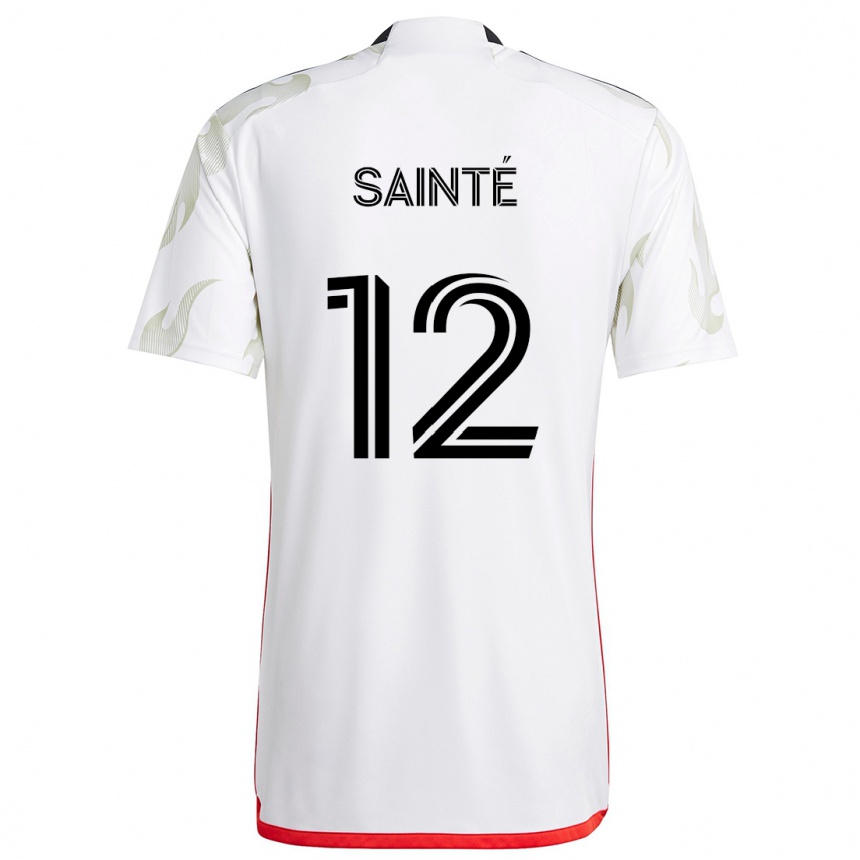 Kids Football Carl Sainté #12 White Red Black Away Jersey 2024/25 T-Shirt Uk