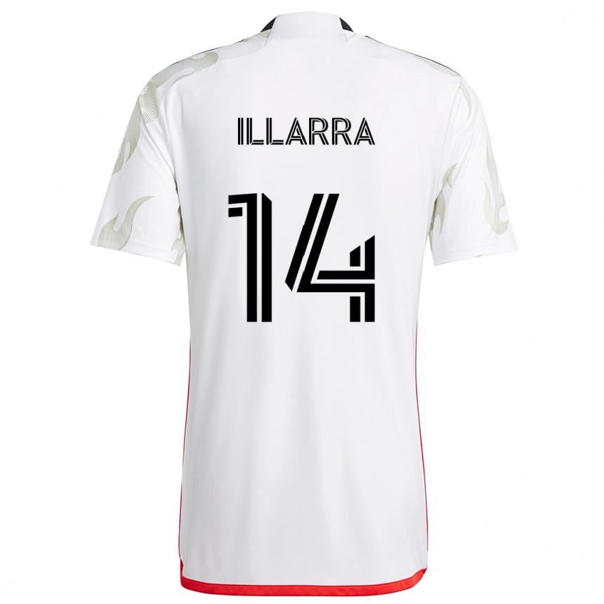 Kids Football Asier Illarramendi #14 White Red Black Away Jersey 2024/25 T-Shirt Uk