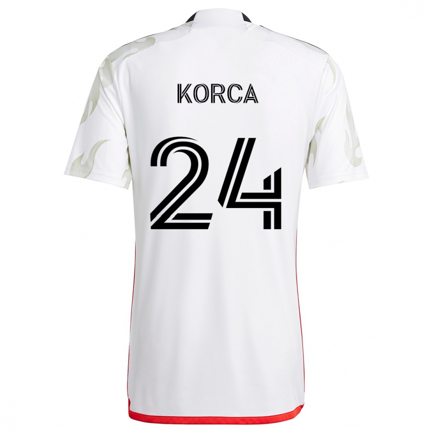 Kids Football Amet Korca #24 White Red Black Away Jersey 2024/25 T-Shirt Uk