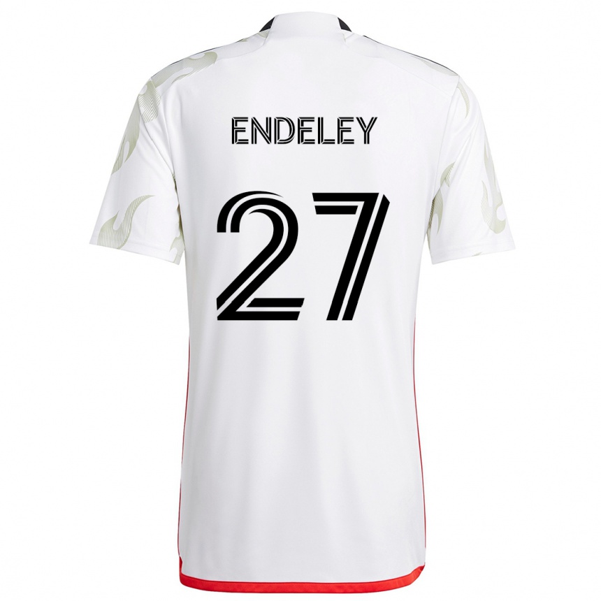 Kids Football Herbert Endeley #27 White Red Black Away Jersey 2024/25 T-Shirt Uk