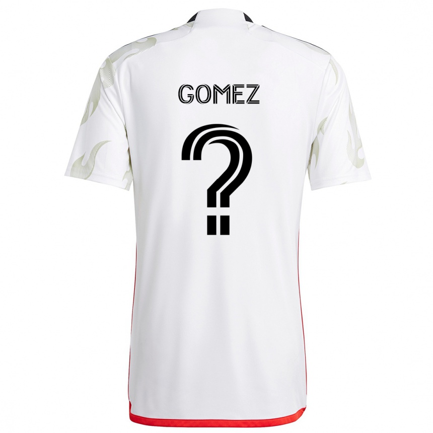 Kids Football Victor Gomez #0 White Red Black Away Jersey 2024/25 T-Shirt Uk