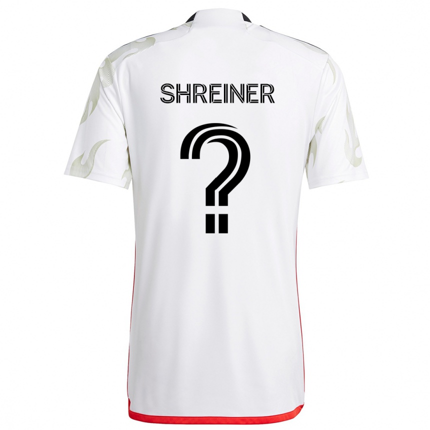 Kids Football Luke Shreiner #0 White Red Black Away Jersey 2024/25 T-Shirt Uk