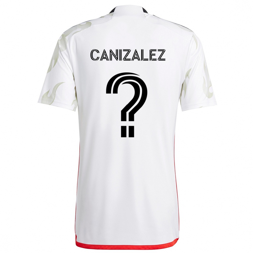 Kids Football Henry Canizalez #0 White Red Black Away Jersey 2024/25 T-Shirt Uk