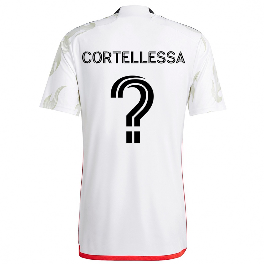 Kids Football Michael Cortellessa #0 White Red Black Away Jersey 2024/25 T-Shirt Uk