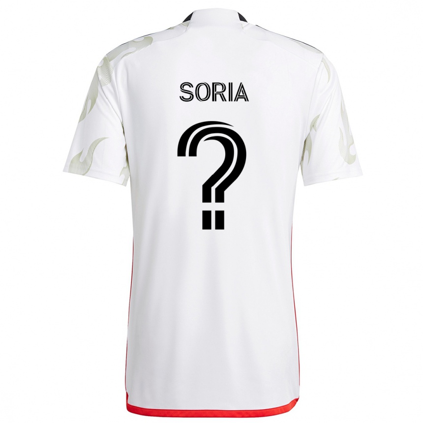 Kids Football Alex Soria #0 White Red Black Away Jersey 2024/25 T-Shirt Uk