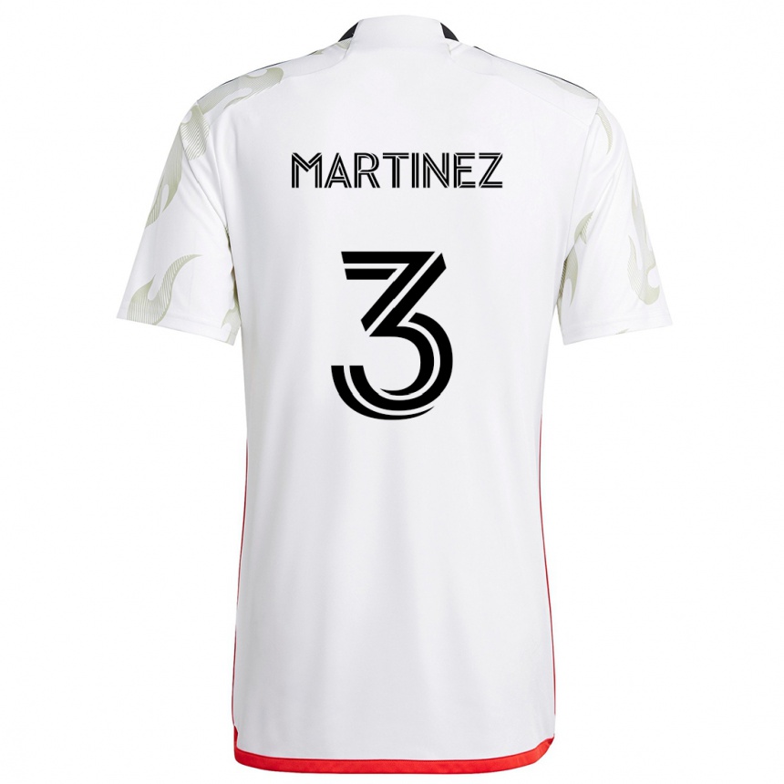 Kids Football José Antonio Martínez #3 White Red Black Away Jersey 2024/25 T-Shirt Uk