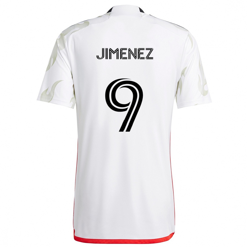 Kids Football Jesús Jiménez #9 White Red Black Away Jersey 2024/25 T-Shirt Uk