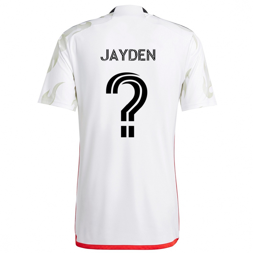 Kids Football Rus Jayden #0 White Red Black Away Jersey 2024/25 T-Shirt Uk