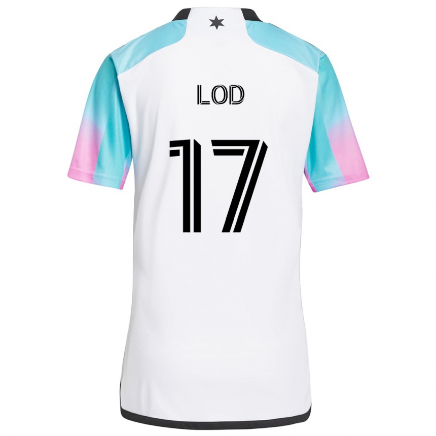 Kids Football Robin Lod #17 White Blue Black Away Jersey 2024/25 T-Shirt Uk