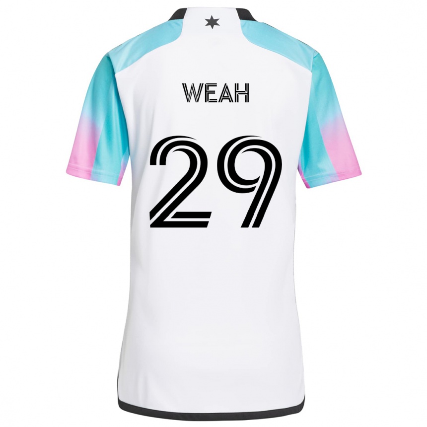 Kids Football Patrick Weah #29 White Blue Black Away Jersey 2024/25 T-Shirt Uk