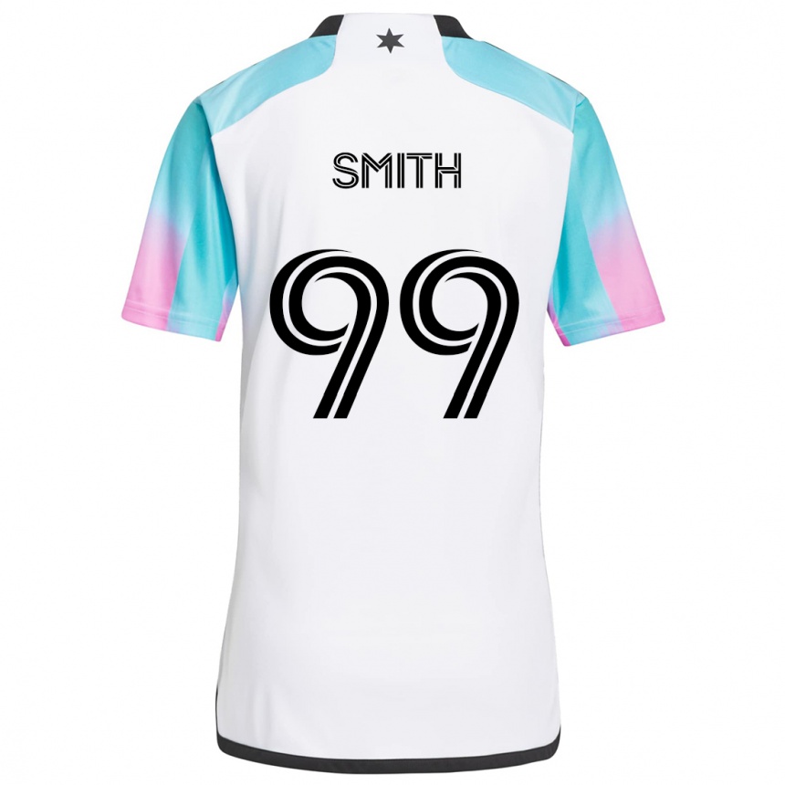 Kids Football Jordan Adebayo-Smith #99 White Blue Black Away Jersey 2024/25 T-Shirt Uk